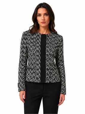 Akris Punto Black & White Textured Wool Jacket